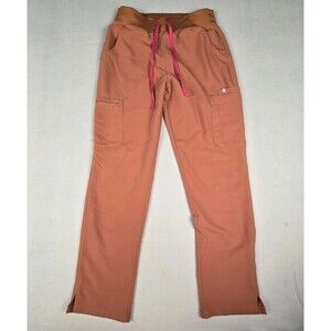 FIGS High Waisted Yola Skinny Scrub Pants Sunset Drift Orange Size Large Reg